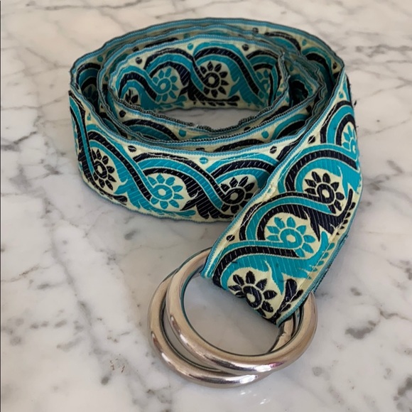 Thick fabric belt with silver buckle - Picture 1 of 2